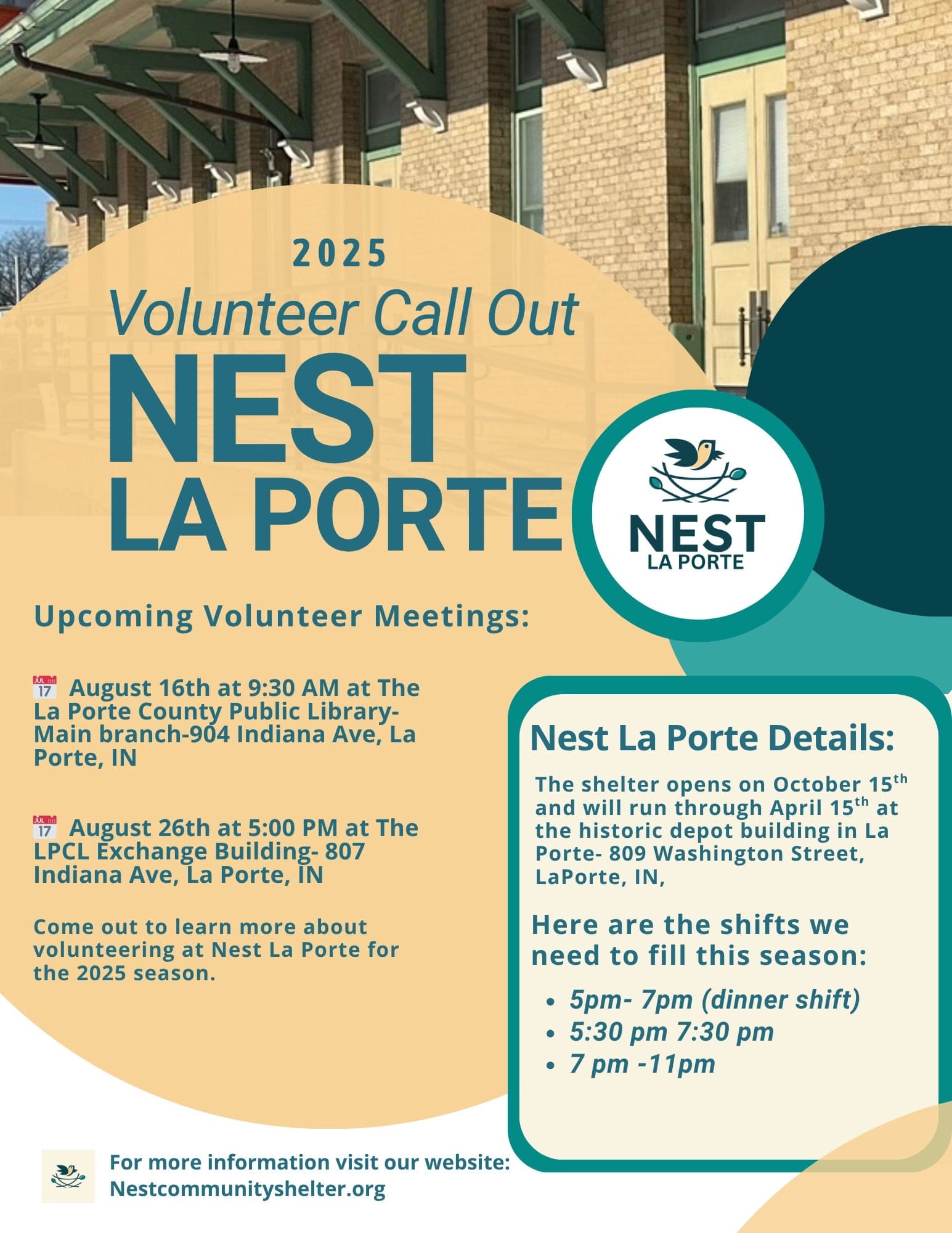 Nest La Porte Volunteer Flyer – 1